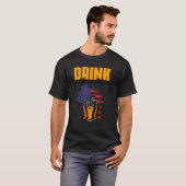ウィスコンシンWI飲み酒を飲む Tシャツ (正面フル)
