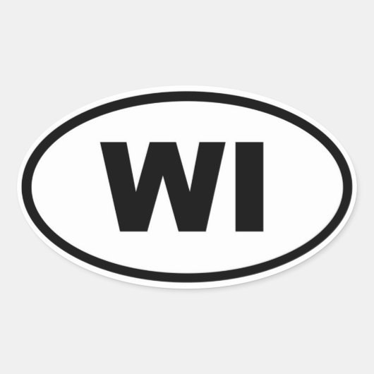 ウィスコンシンWI 楕円形シール (正面)