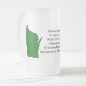 ウィスコンシーナイトチャンピオンズサッカー，チーズとビール フロストグラスビールジョッキ (正面左)