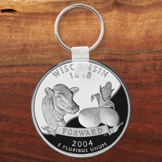 ウィスコンフェイクシン州クォーターカウチーズコーンファーム キーホルダー (正面)