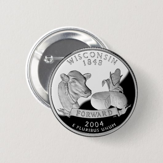 ウィスコンフェイクシン州クォーターカウチーズコーンファーム 缶バッジ (正面&裏面)