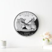 ウィスコンフェイクシン州クォーター牛チーズコーンファーム ラージ壁時計 (ホーム)