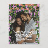 ウィステリアつる植物カスタムフローラ結婚写真 案内ポストカード (正面)