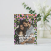 ウィステリアつる植物カスタムフローラ結婚写真 案内ポストカード (スタンド正面)