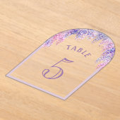 ウィステリアアーチ最初のコミュニオンアクリルテーブル番号 アクリル招待状 (レイダウン)