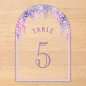 ウィステリアアーチ最初のコミュニオンアクリルテーブル番号 アクリル招待状 (正面)