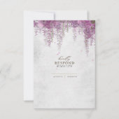 ウィステリアエレガントパープルウェディングRSVPカード 出欠カード (正面)