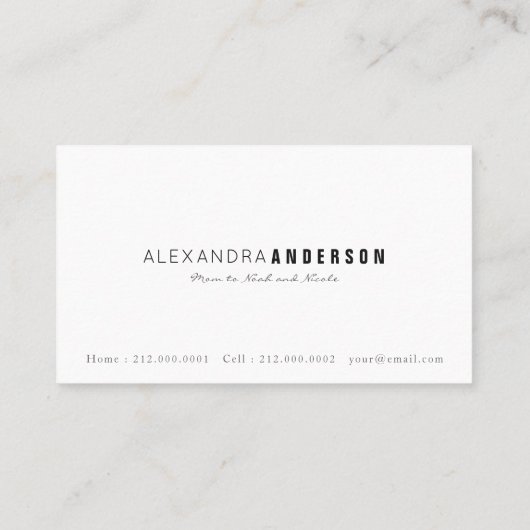 ウィステリアエレガント赤面ピンクモーミービジネスカード コーリングカード (裏面)