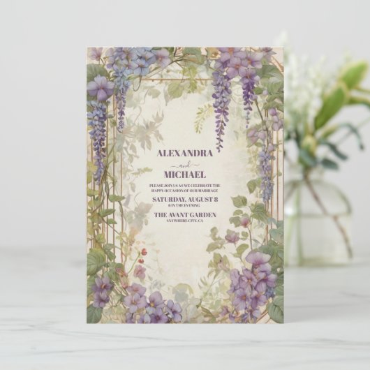 ウィステリアガーデンロマンチック結婚パープルズ 招待状 (スタンド正面)