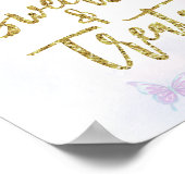 ウィステリアグリッターバタフライ誕生日スイーツトリート ポスター (角)