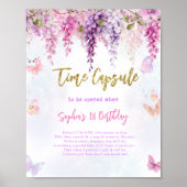 ウィステリアグリッターバタフライ誕生日タイムカプセル ポスター (正面)