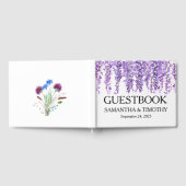 ウィステリアパープルウォーター色のフローラ結婚ズ ゲストブック (全面)