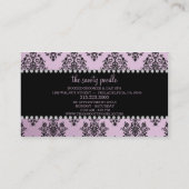 ウィステリアパープルジュエリードダマスクドッググルーミング/スパ 名刺 (裏面)