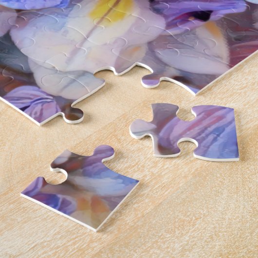 ウィステリアパープルフラワーズクローズアップアートパズル ジグソーパズル (側面)