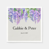 ウィステリアパープルフラワーズボタニカル庭園の結婚式 スタンダードカクテルナプキン (正面)