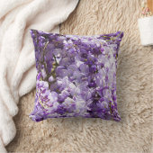 ウィステリアパープルフローラ花咲きスミレ クッション (ブランケット)