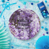 ウィステリアパープルフローラ花咲きスミレ ペーパープレート (パーティー)