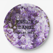 ウィステリアパープルフローラ花咲きスミレ ペーパープレート (正面)