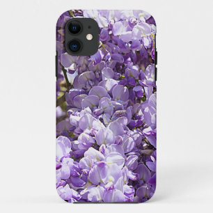 ウィステリアパープルフローラ花咲きスミレ iPhone 11 ケース