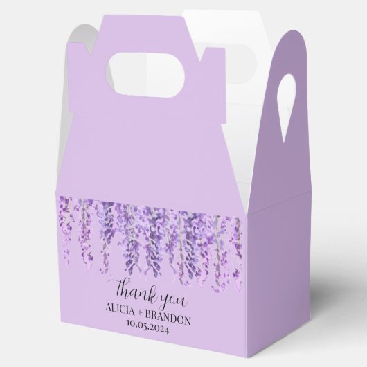 ウィステリアパープルモダンフローラ結婚ズ フェイバーボックス (オープン)