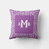 ウィステリアパープルリバースギリシャ語鍵縁どモノグラム クッション (裏面)