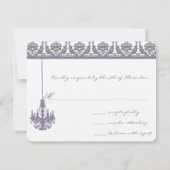 ウィステリアパープルヴィンテージシャンデリア応答カード 出欠カード (裏面)