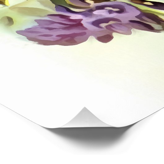 ウィステリアフルテッセンスボタニカルアート絵画ズ ポスター (コーナー)