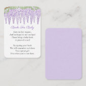 ウィステリアラベンダーフローラブックリクエスト赤ちゃんシャワー エンクロージャーカード (正面/裏面)