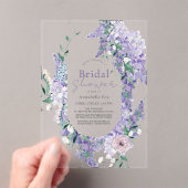 ウィステリアリースパープルウォーターブライダルシャワー アクリル招待状 (インサイチュ (ポータブル))