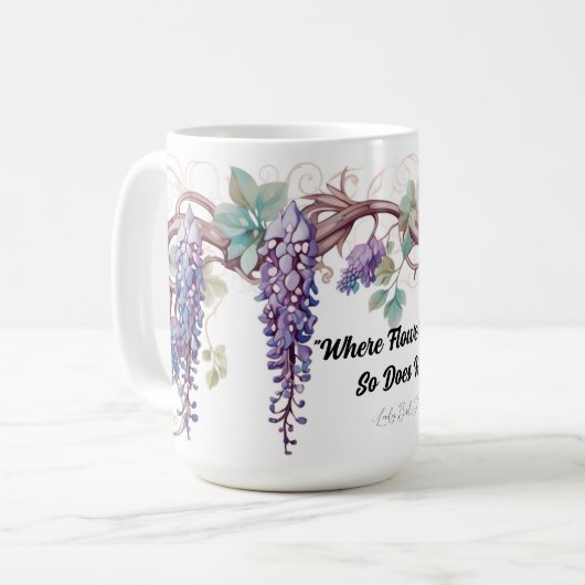 ウィステリアレディバード引用文マグ コーヒーマグカップ (正面左)
