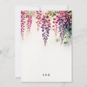 ウィステリアロマンティックガーデンパーティーピンクパープル結婚ズ 招待状 (裏面)