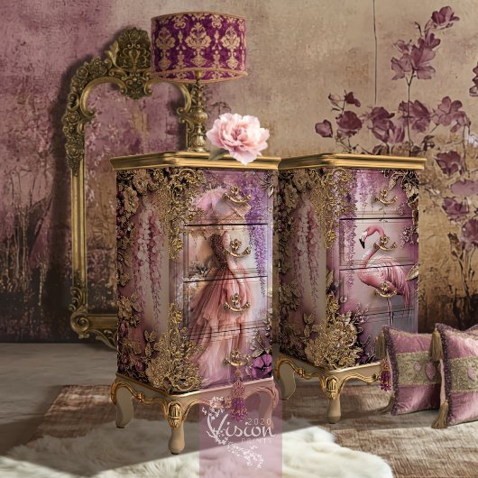 ウィステリア疑問に思フラミンゴEtherealフローラ 薄葉紙