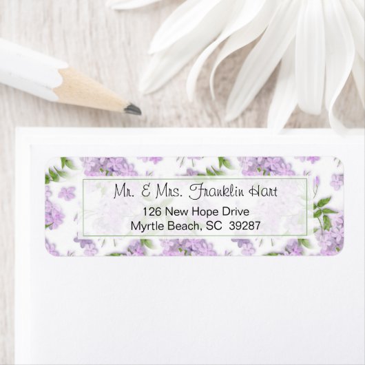 ウィステリア結婚テーマ差出人住所 ラベル (インサイチュ)