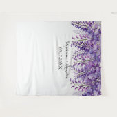 ウィステリア・パープル結婚フローラのフォトブース タペストリー (正面(横))