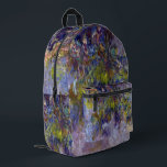 ウィステリア(離れ半分)by Claude Monet プリントバックパック<br><div class="desc">クロード・モネのウィステリア(1917-1920)は、ヴィンテージの印象派の素晴らし美術スチル絵画ライフのフローラで、大きな作品の半分を取り上げ絵画てい離れる。フランスのジヴェルニーの庭でモネが描いた春の季節の藤の花の画の一部です絵を描。アーティストについて：クロード・モネ(1840-1926)は印象派の運動の創始者であフランスのり絵画、その絵画の大部分は「空中に浮かぶ」（野外に浮かぶ）スタイル印象派の風景である。</div>