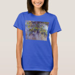 ウィステリア(離れ半分)by Claude Monet Tシャツ<br><div class="desc">クロード・モネのウィステリア(1917-1920)は、ヴィンテージの印象派の素晴らし美術スチル絵画ライフのフローラで、大きな作品の半分を取り上げ絵画てい離れる。フランスのジヴェルニーの庭でモネが描いた春の季節の藤の花の画の一部です絵を描。アーティストについて：クロード・モネ(1840-1926)は印象派の運動の創始者であフランスのり絵画、その絵画の大部分は「空中に浮かぶ」（野外に浮かぶ）スタイル印象派の風景である。</div>