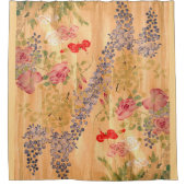 ウィステ日本のリア&バラフラワーズフローラ シャワーカーテン (正面)