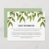 ウィスパリングウィローウウォーターカラーグリーン詳細 招待状 (正面/裏面)