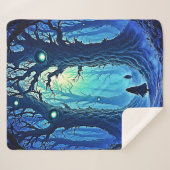 ウィスパリングウッズ暗いファンタジー シェルパブランケット (正面(横))