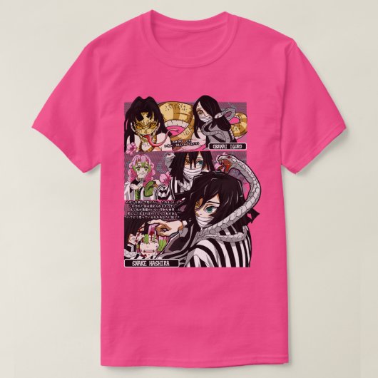 ウィスパリングシャドウ悪魔Slayer Obanai Iguro Desig Tシャツ (デザイン正面)