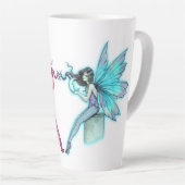 ウィスパリングムーンツインズピンクとターコイズの妖精 カフェラテマグ (右アングル)