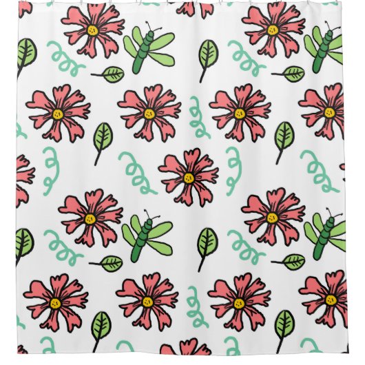 ウィスパリング花びらシャワーカーテン シャワーカーテン (正面)