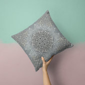 ウィスパリング開花イン石板グレー クッション