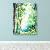 ウィスパリング・ウッズ:水の色のストリームシーン キャンバスプリント (インサイチュ (ウッドフロア))