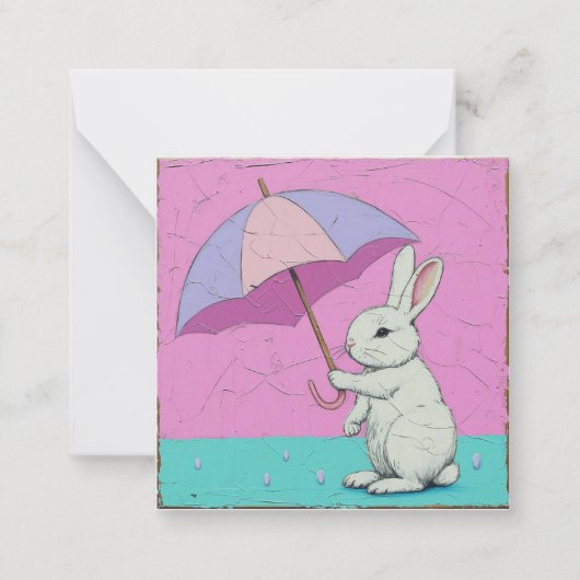 ウィスパーお洒落:共有の夢と秘密バニー ノートカード (正面)