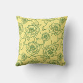 ウィスパーのバラエレガント、ラインアートフローラルパターン クッション (裏面)