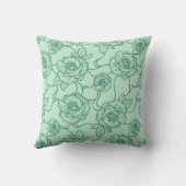 ウィスパーのバラエレガント、ラインアートフローラルパターン クッション (裏面)