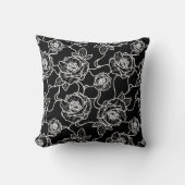 ウィスパーのバラエレガント、ラインアートフローラルパターン クッション (正面)