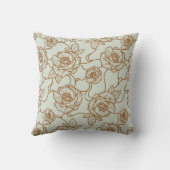 ウィスパーのバラエレガント、ラインアートフローラルパターン クッション (裏面)