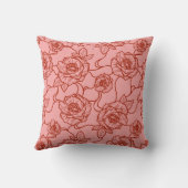 ウィスパーのバラエレガント、ラインアートフローラルパターン クッション (裏面)